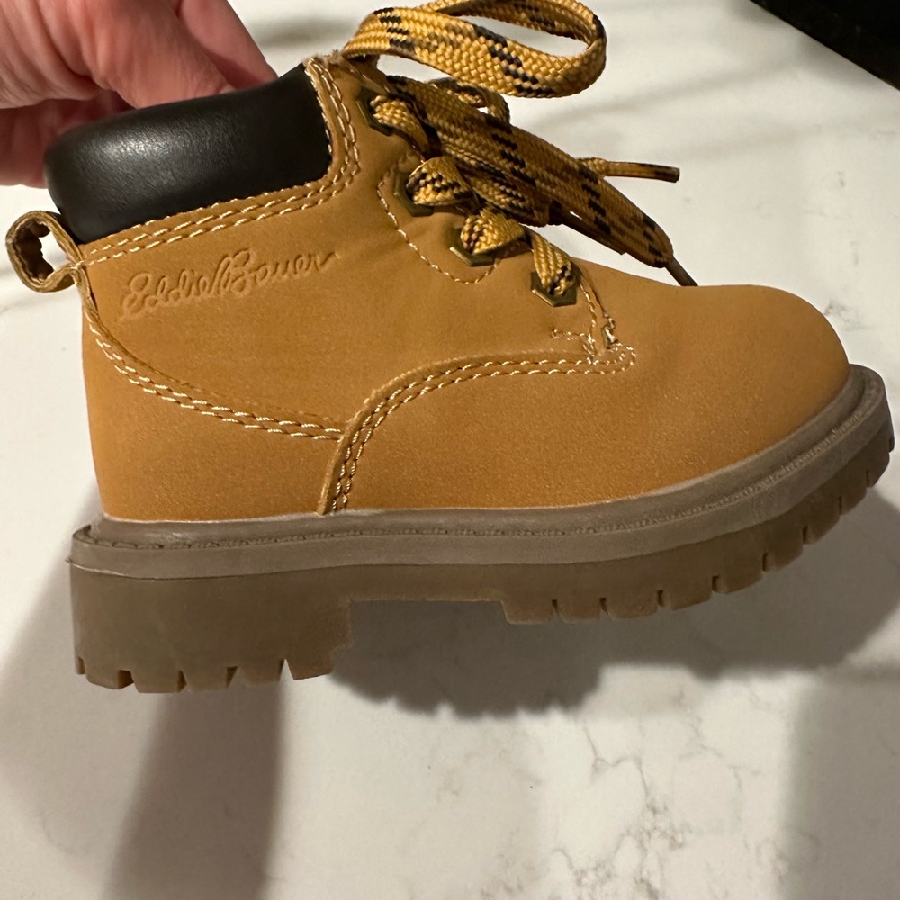 NWOT Eddie Bauer Kids Mustard and Black Boots